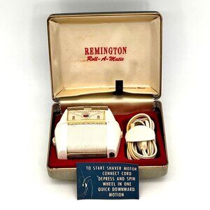 Vintage Remington Roll-A-Matic Electric Shaver With Case & Cord & Card (Works)
